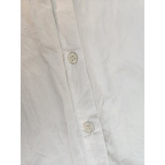 BooHoo button up woman's shirt white with embordered flowers sz 14 - Picture 5 of 14